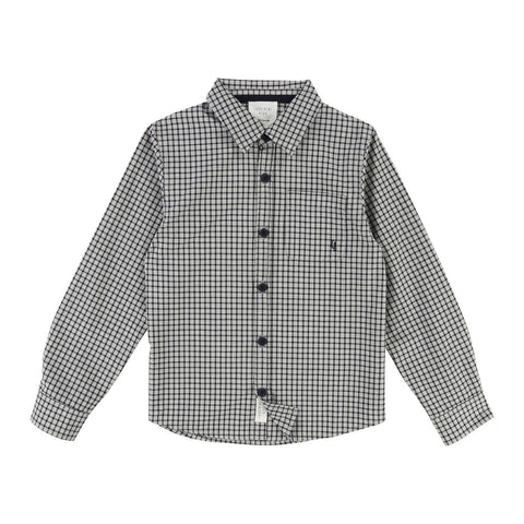 Boys Grey Check Cotton Shirt