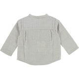 Baby Boy Tunisian Collar Shirt with Check Pattern