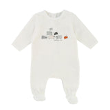 Baby Velour Backsnap Footie with Graphic Print