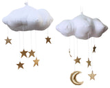 Standard Star Cloud Mobile in White and Gold