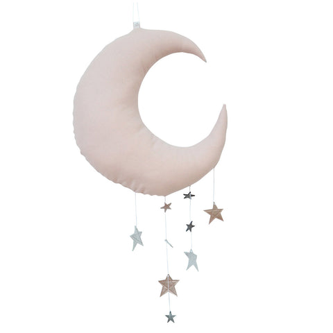 Luxe Cascading Moon Mobile in Blush + Rose Gold
