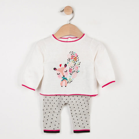 Baby Girls Knitted Set with Charming Pattern