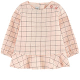 Soft Pink Checked Blouse