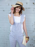 Women's Georgette Overall - Grey Stripes