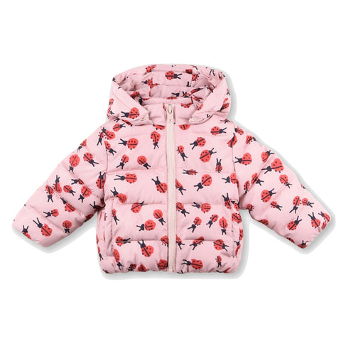 Baby Girls Ladybug Print Puffer Jacket