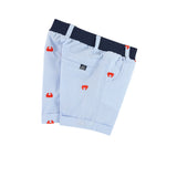 Baby Boys Striped Shorts with Crab Embroidery