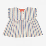 Pierrette Baby Top - Blue and Red Stripes