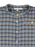 Boys Vivien Shirt - Blue and Brown Checks