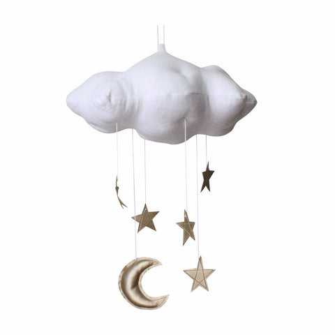 Standard Star Cloud Mobile in White and Gold